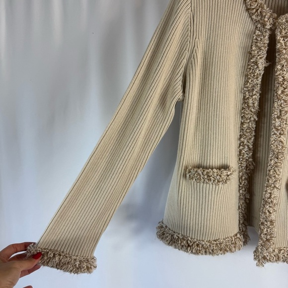 Vintage 90’ Side effects Cream Textured Women's Sweater, cardigan - Picture 6 of 14